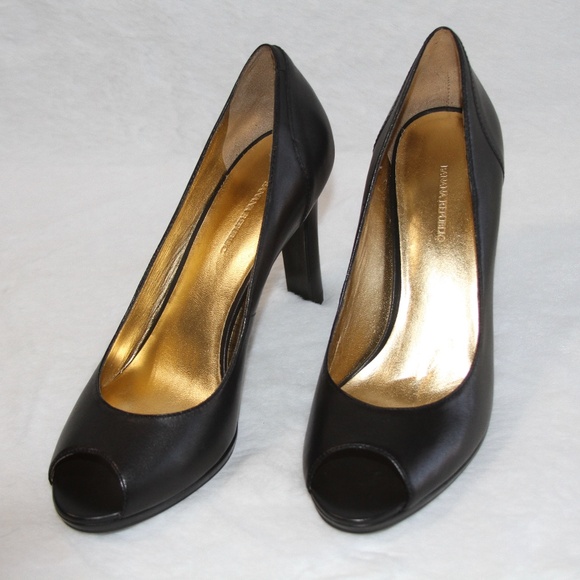 Banana Republic High Heels Shauna Open Toe Black Leather Pumps NEW in Box - Picture 6 of 6